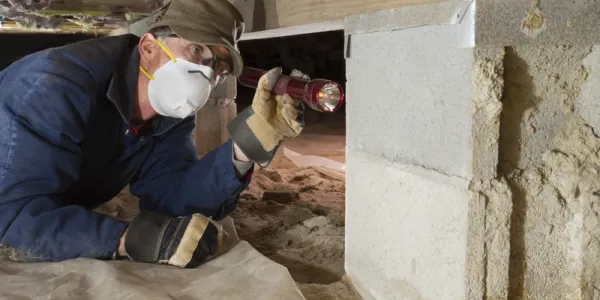 man performing termite inspection